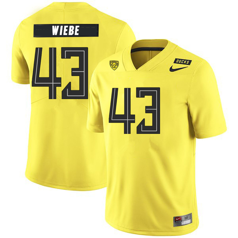 2019 Men #43 Nick Wiebe Oregon Ducks College Football Jerseys Sale-Yellow - Click Image to Close